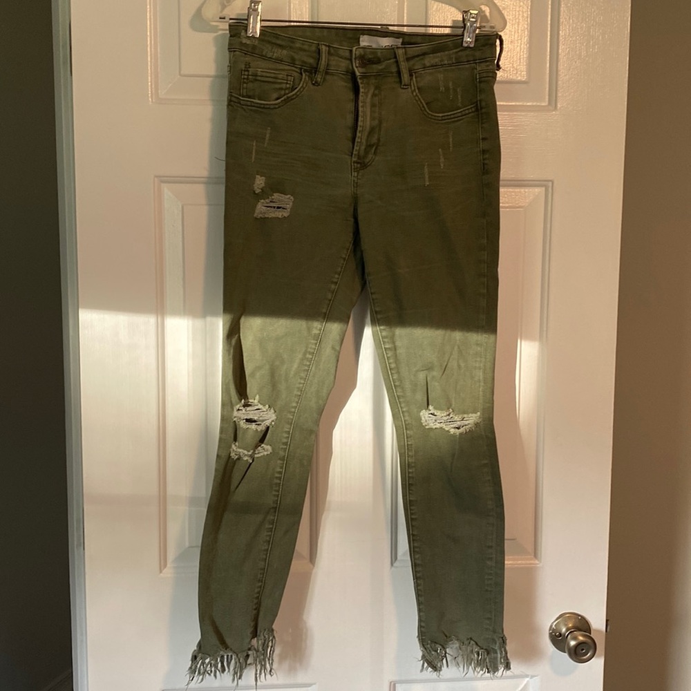 Forest green skinny jeans